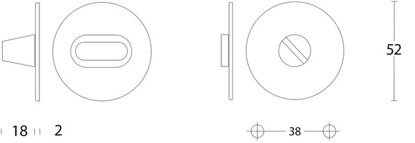 Intersteel WC slot rond 50mm geborsteld RVS Intersteel WC slot rond 50mm geborsteld RVS