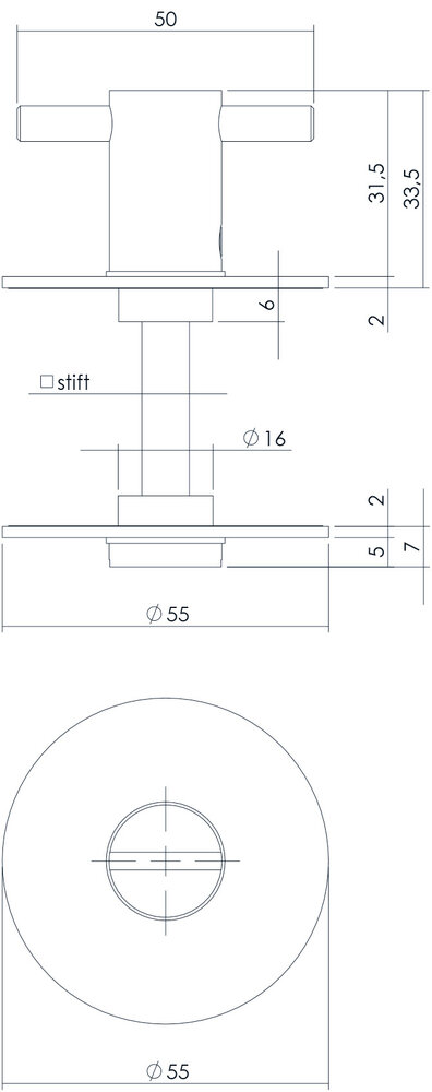 Intersteel WC slot rond plat zelfklevend mat zwart RVS Intersteel WC slot rond plat zelfklevend mat zwart RVS