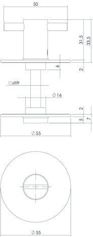 Intersteel WC slot rond plat zelfklevend mat zwart RVS Intersteel WC slot rond plat zelfklevend mat zwart RVS