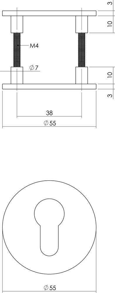 Intersteel WC slot rond magnetisch geborsteld RVS Intersteel WC slot rond magnetisch geborsteld RVS