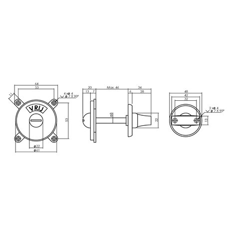 Intersteel WC slot George vrij/bezet nikkel mat Intersteel WC slot George vrij/bezet nikkel mat