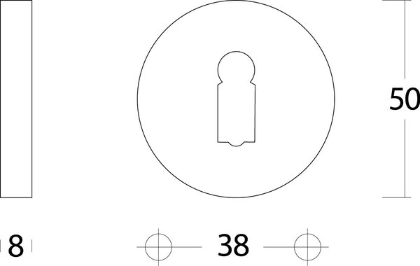 Intersteel Sleutelrozet rond verdekt chroom 50mm Intersteel Sleutelrozet rond verdekt chroom 50mm