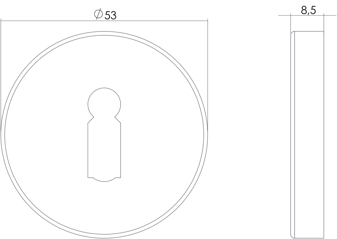 Intersteel Sleutelrozet rond verdekt geborsteld RVS Intersteel Sleutelrozet rond verdekt geborsteld RVS