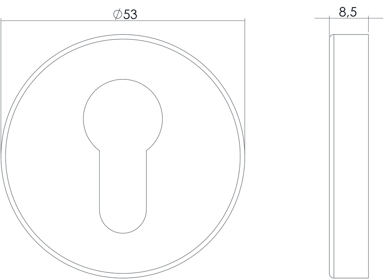 Intersteel Cilinderrozet rond verdekt geborsteld RVS Intersteel Cilinderrozet rond verdekt geborsteld RVS