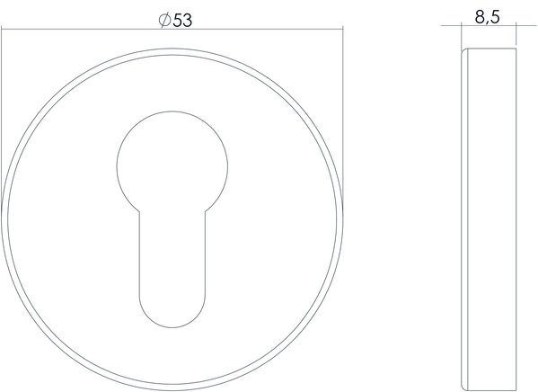 Intersteel Cilinderrozet rond verdekt geborsteld RVS Intersteel Cilinderrozet rond verdekt geborsteld RVS