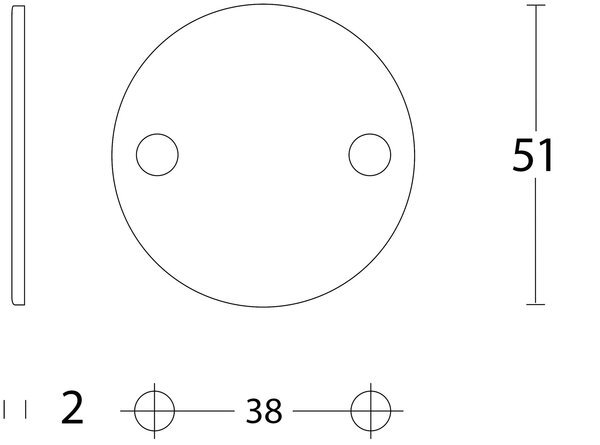 Intersteel Blindrozet rond plat 50mm geborsteld RVS Intersteel Blindrozet rond plat 50mm geborsteld RVS
