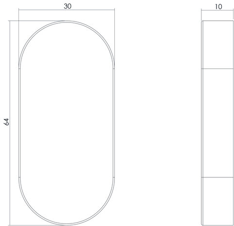 Intersteel Blindrozet ovaal verdekt geborsteld RVS 10 mm