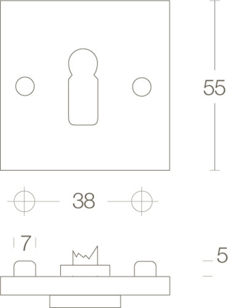 Intersteel Sleutelrozet vierkant chroom mat