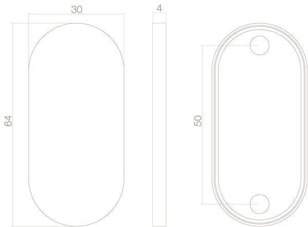 Intersteel Blindrozet ovaal verdekt geborsteld RVS 4 mm