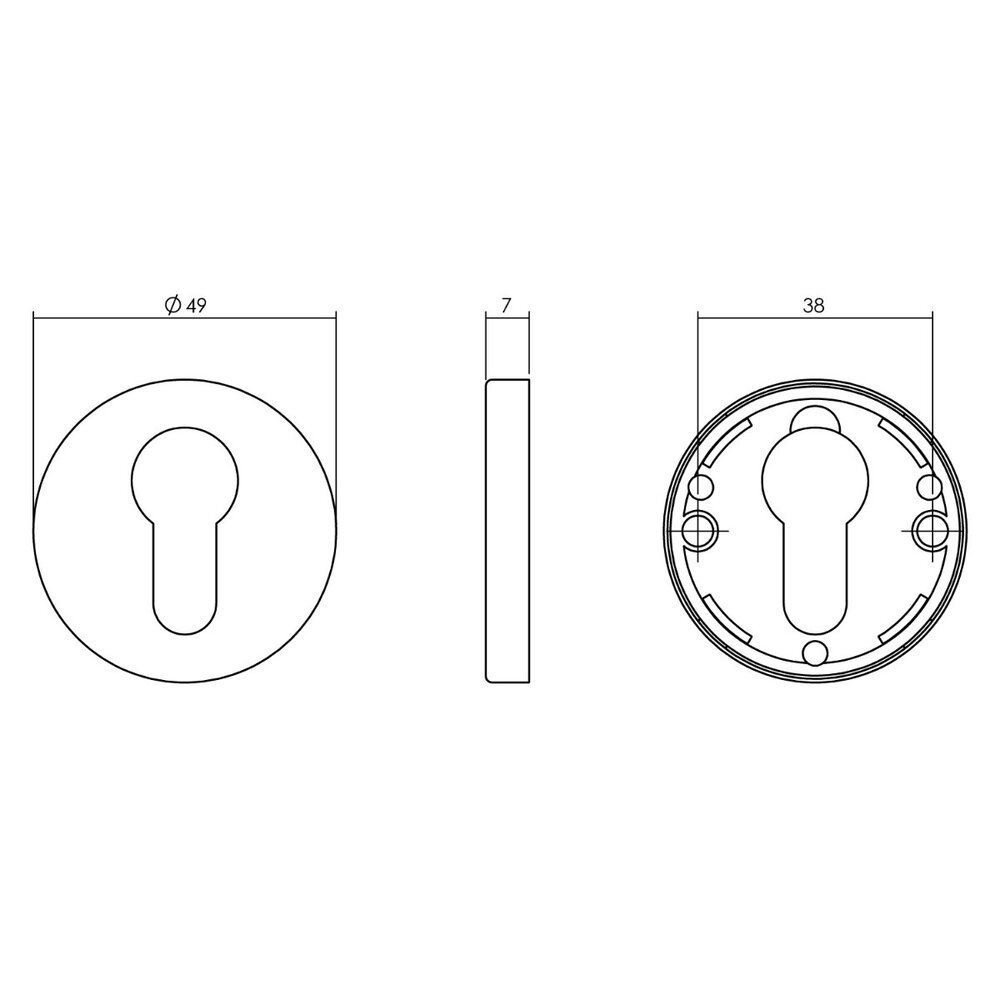 Intersteel Cilinderrozet rond verdekt mat zwart