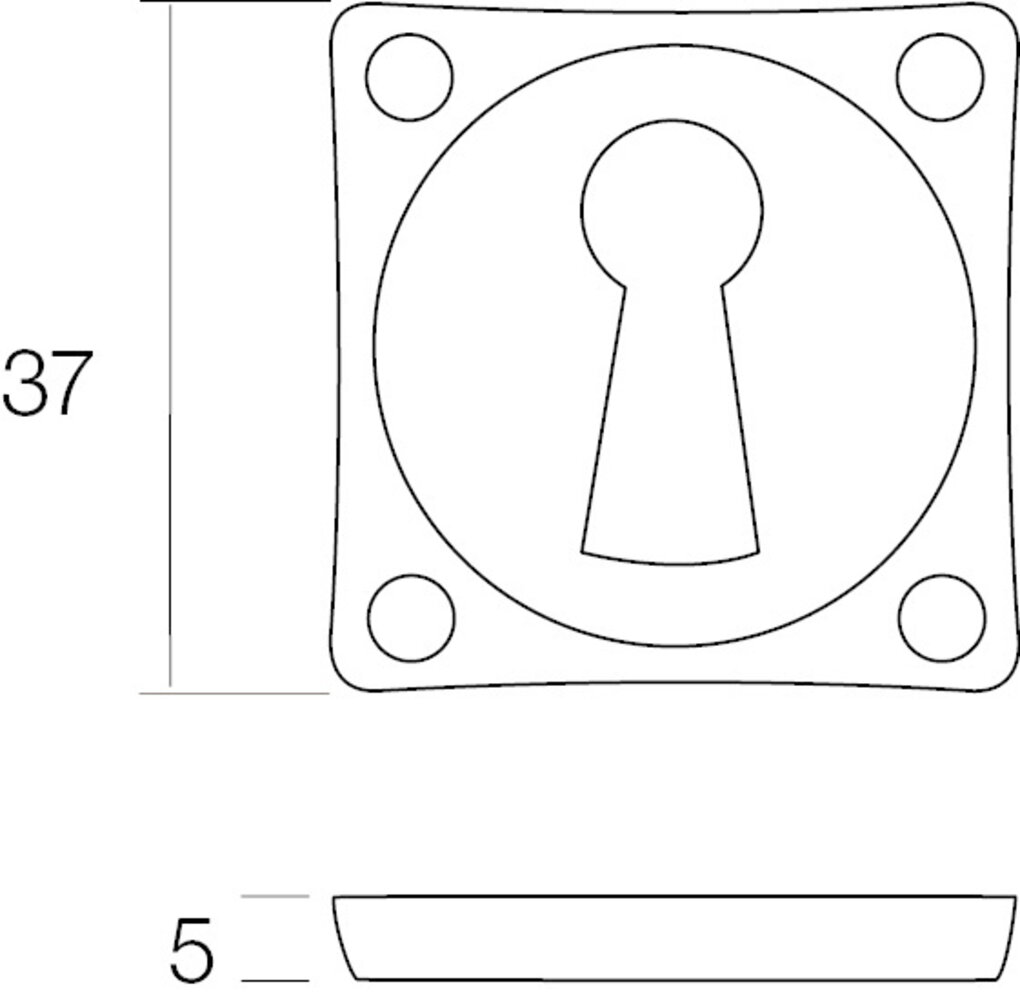 Intersteel Sleutelrozet vierkant nikkel mat Intersteel Sleutelrozet vierkant nikkel mat