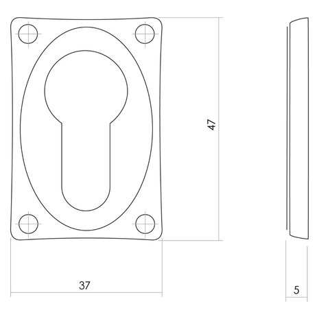 Intersteel Cilinderrozet messing getrommeld Intersteel Cilinderrozet messing getrommeld