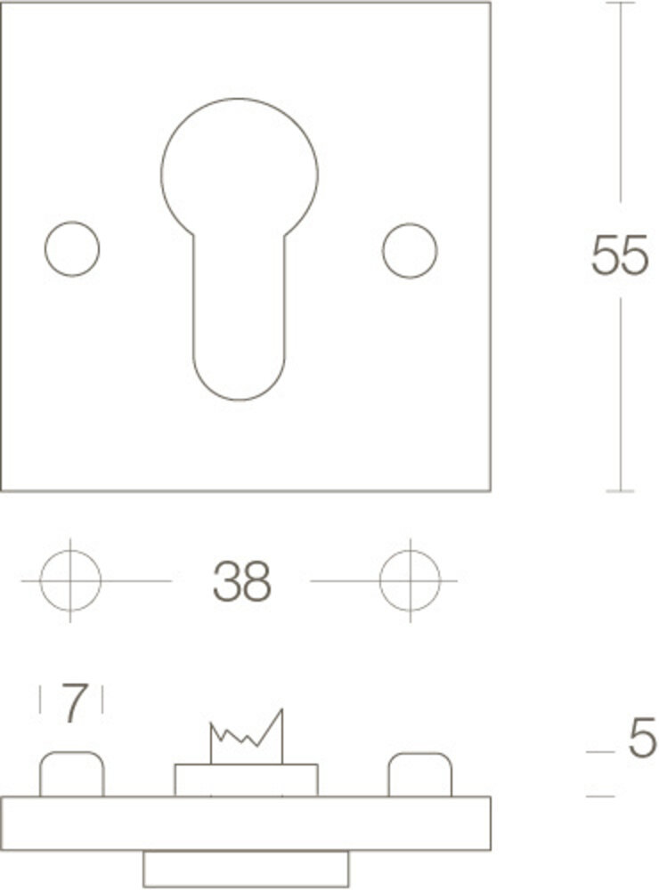 Intersteel Cilinderrozet vierkant groot mat zwart Intersteel Cilinderrozet vierkant groot mat zwart