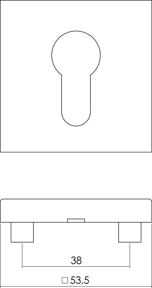 Intersteel Cilinderrozet vierkant geborsteld RVS Intersteel Cilinderrozet vierkant geborsteld RVS