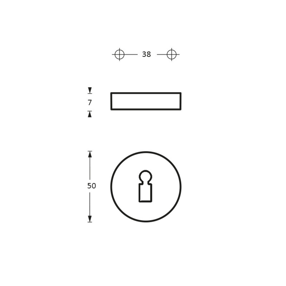 Intersteel Sleutelrozet messing titaan PVD