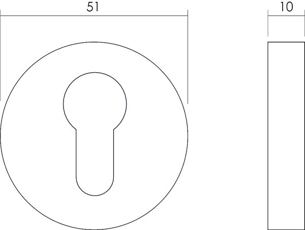 Intersteel Cilinderrozet set rond geborsteld RVS Intersteel Cilinderrozet set rond geborsteld RVS