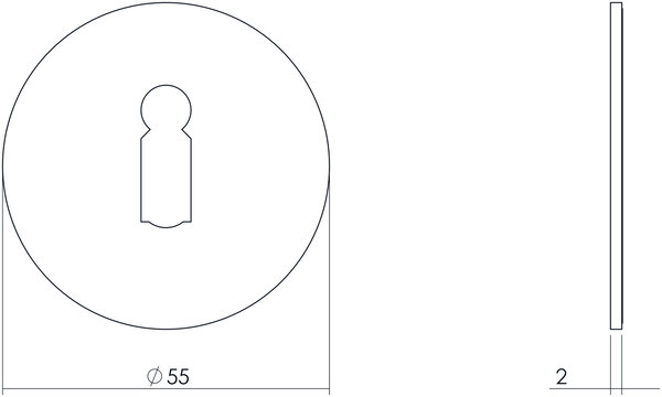 Intersteel Sleutelrozet zelfklevend mat zwart