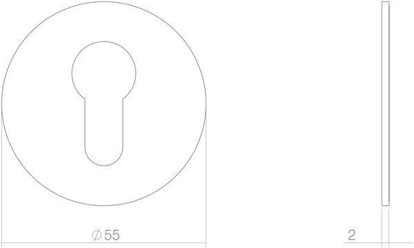 Intersteel Cilinderrozet rond zelfklevend plat mat zwart Intersteel Cilinderrozet rond zelfklevend plat mat zwart