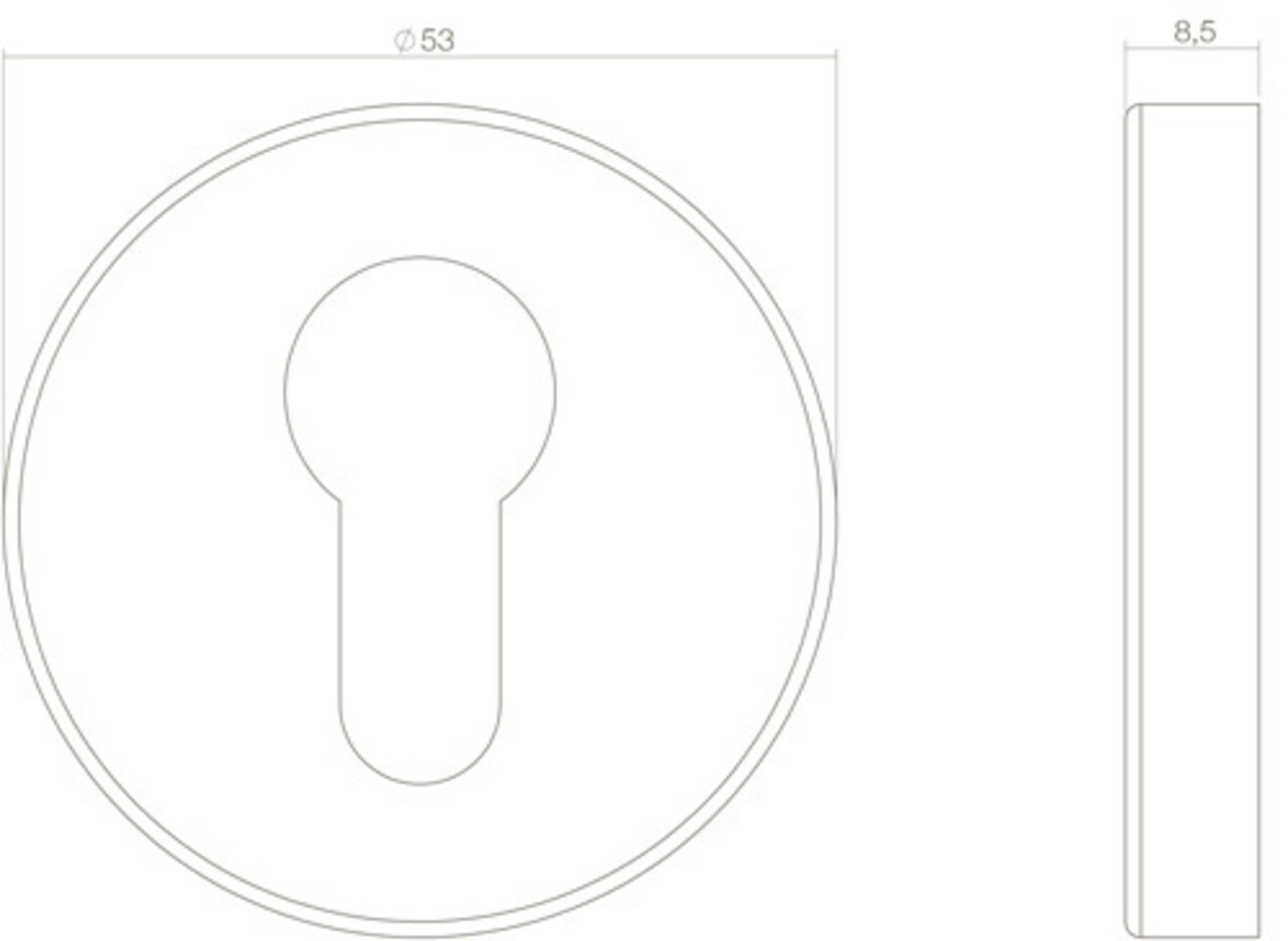Intersteel Cilinderrozet mat zwart Intersteel Cilinderrozet mat zwart