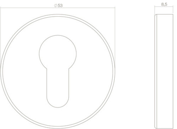 Intersteel Cilinderrozet mat zwart Intersteel Cilinderrozet mat zwart