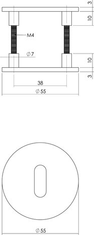 Intersteel Magneetrozet rond met sleutelgat geborsteld RVS Intersteel Magneetrozet rond met sleutelgat geborsteld RVS