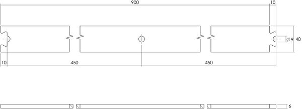 Intersteel Tussenrail 90 cm antiek