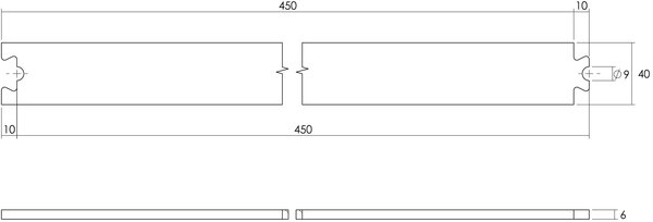 Intersteel Tussenrail 45 cm antiek
