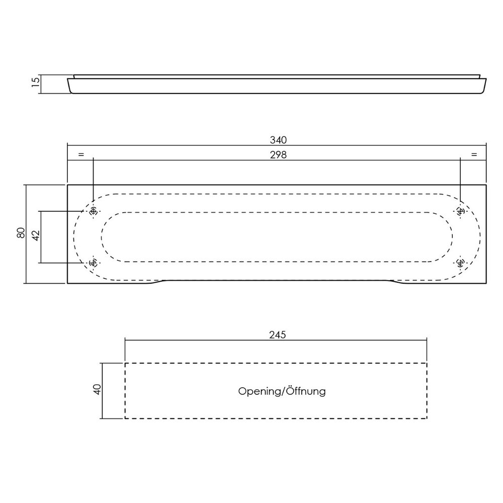 Intersteel Tochtwering rechthoek met klep verdekt geborsteld RVS Intersteel Tochtwering rechthoek met klep verdekt geborsteld RVS