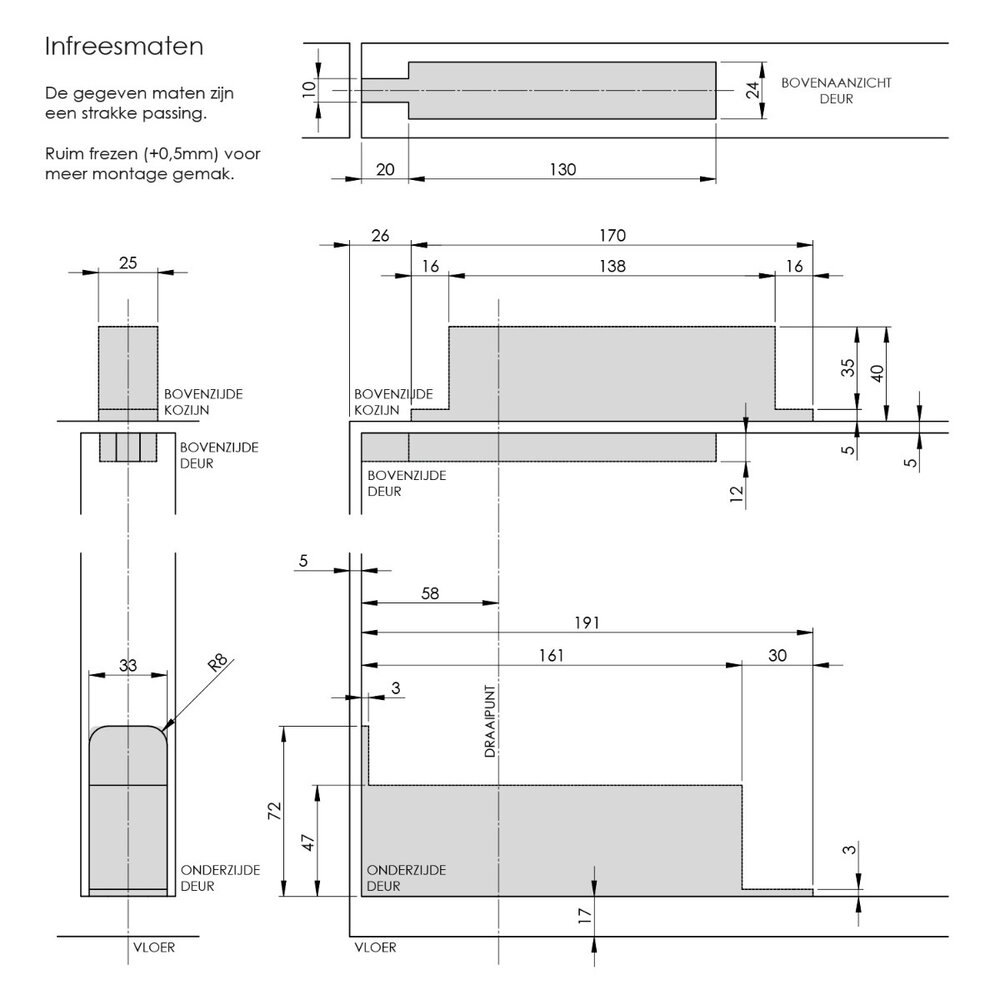 Intersteel Taatsdeurscharnier tot 75 kilo geborsteld RVS Intersteel Taatsdeurscharnier tot 75 kilo geborsteld RVS