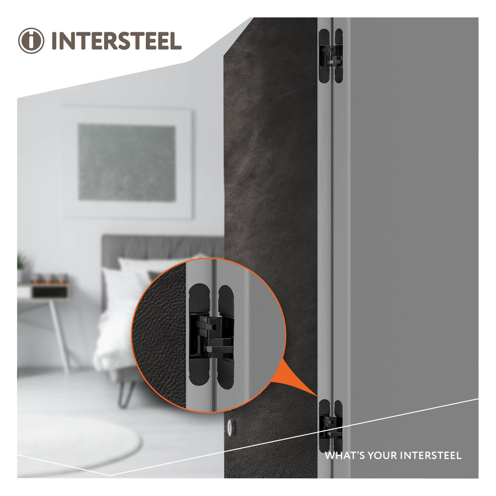 Intersteel Scharnier 130x30mm onzichtbaar zwart 3D verstelbaar Intersteel Scharnier 130x30mm onzichtbaar zwart 3D verstelbaar