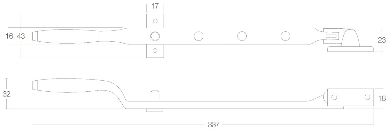 Intersteel Raamuitzetter messing getrommeld Intersteel Raamuitzetter messing getrommeld