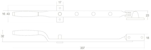 Intersteel Raamuitzetter messing getrommeld Intersteel Raamuitzetter messing getrommeld