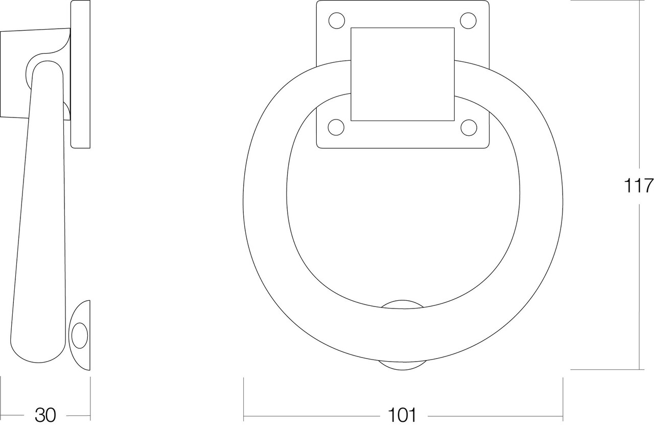 Intersteel Deurklopper rond 107mm nikkel mat Intersteel Deurklopper rond 107mm nikkel mat