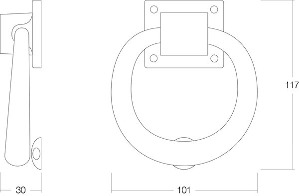 Intersteel Deurklopper rond 107mm nikkel mat Intersteel Deurklopper rond 107mm nikkel mat