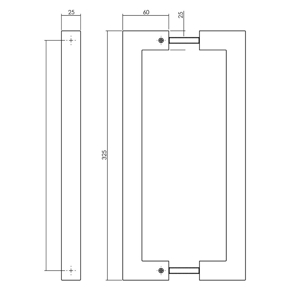 Intersteel Deurgrepen Vierkant per paar 325x60x25mm mat zwart Intersteel Deurgrepen Vierkant per paar 325x60x25mm mat zwart