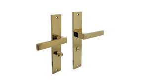 Intersteel Deurklink Hera op schild WC 63mm messing titaan PVD Intersteel Deurklink Hera op schild WC 63mm messing titaan PVD