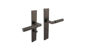 Intersteel Deurklink Bau-Stil op schild WC slot 63mm antracietgrijs Intersteel Deurklink Bau-Stil op schild WC slot 63mm antracietgrijs