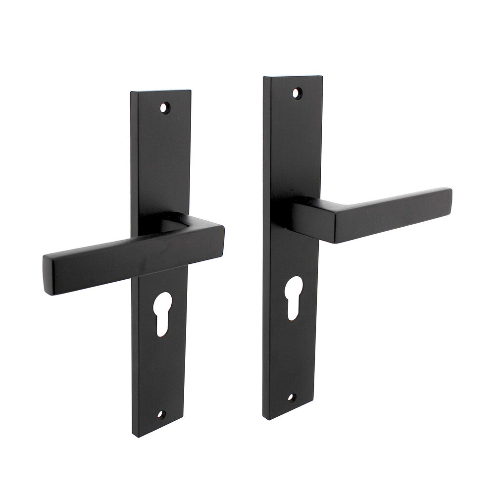 Intersteel Deurklink Hera op schild profielcilindergat 55mm mat zwart Intersteel Deurklink Hera op schild profielcilindergat 55mm mat zwart