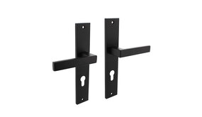 Intersteel Deurklink Hera op schild profielcilindergat 72mm mat zwart Intersteel Deurklink Hera op schild profielcilindergat 72mm mat zwart