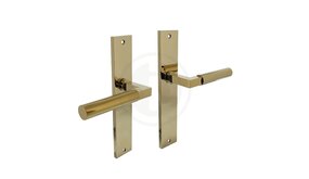 Intersteel Deurklink Bau-Stil op schild in messing titaan PVD Intersteel Deurklink Bau-Stil op schild in messing titaan PVD