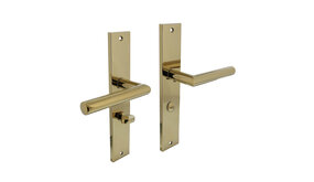 Intersteel Deurklink Bastian op schild 245x45 mm met WC slot 63/8mm messing titaan PVD Intersteel Deurklink Bastian op schild 245x45 mm met WC slot 63/8mm messing titaan PVD