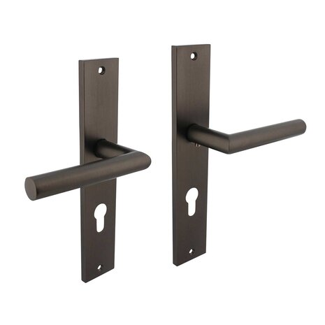 Intersteel Deurklink Bastian op schild 245x45 mm profielcilindergat 72mm antracietgrijs Intersteel Deurklink Bastian op schild 245x45 mm profielcilindergat 72mm antracietgrijs