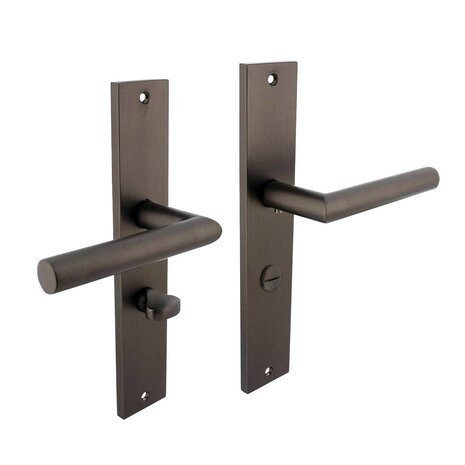 Intersteel Deurklink Bastian op schild 245x45 mm WC slot antracietgrijs Intersteel Deurklink Bastian op schild 245x45 mm WC slot antracietgrijs