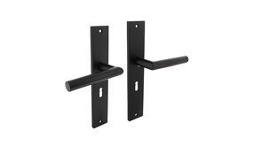 Intersteel Deurklink Bastian op schild 245x45 mm met sleutelgat 56mm mat zwart Intersteel Deurklink Bastian op schild 245x45 mm met sleutelgat 56mm mat zwart