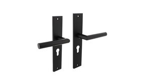 Intersteel Deurklink Bastian op schild 245x45 mm met profielcilindergat 55mm mat zwart Intersteel Deurklink Bastian op schild 245x45 mm met profielcilindergat 55mm mat zwart