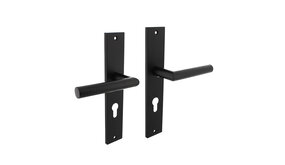 Intersteel Deurklink Bastian op schild 245x45 mm met profielcilindergat 72mm mat zwart Intersteel Deurklink Bastian op schild 245x45 mm met profielcilindergat 72mm mat zwart