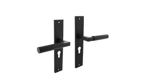 Intersteel Deurklink Bau-Stil op schild met profielcilindergat 55mm mat zwart Intersteel Deurklink Bau-Stil op schild met profielcilindergat 55mm mat zwart