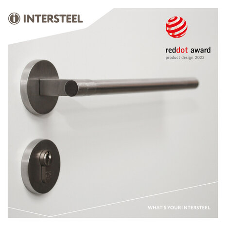 Intersteel Intersteel Deurklink Shiraat op rozet éénzijdig verdekt rechts in RVS geborsteld Intersteel Intersteel Deurklink Shiraat op rozet éénzijdig verdekt rechts in RVS geborsteld