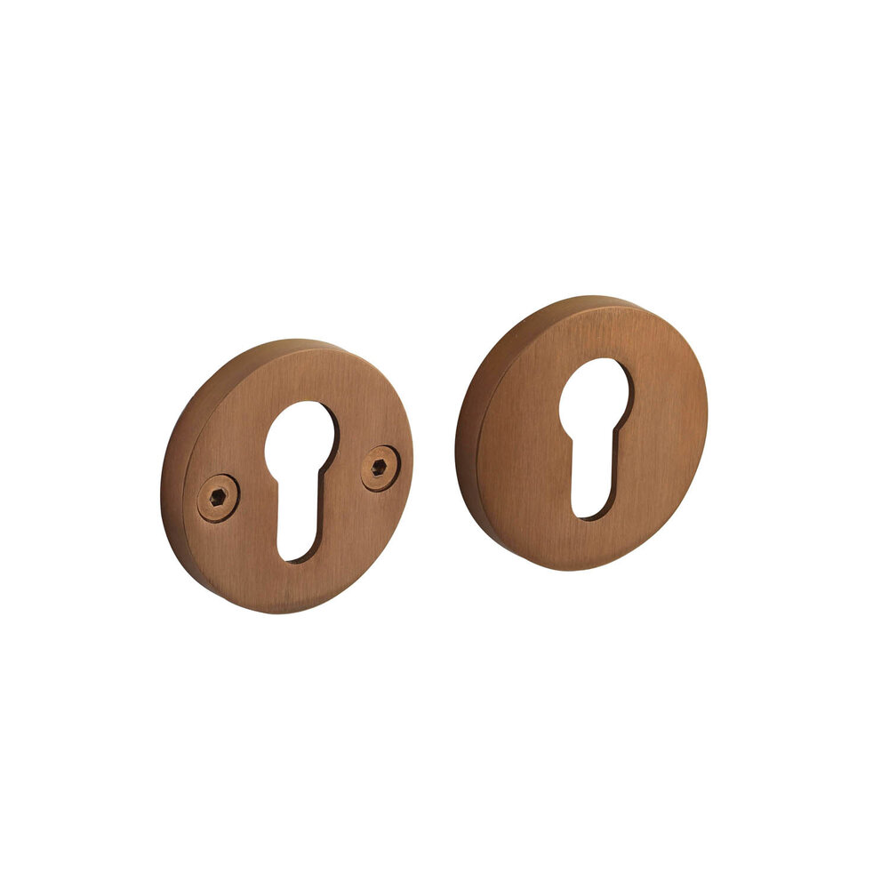 Intersteel Intersteel profielcilinderrozet Shiraat set rond PVD koper mat Intersteel Intersteel profielcilinderrozet Shiraat set rond PVD koper mat