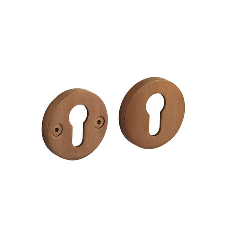 Intersteel Intersteel profielcilinderrozet Shiraat set rond PVD koper mat Intersteel Intersteel profielcilinderrozet Shiraat set rond PVD koper mat